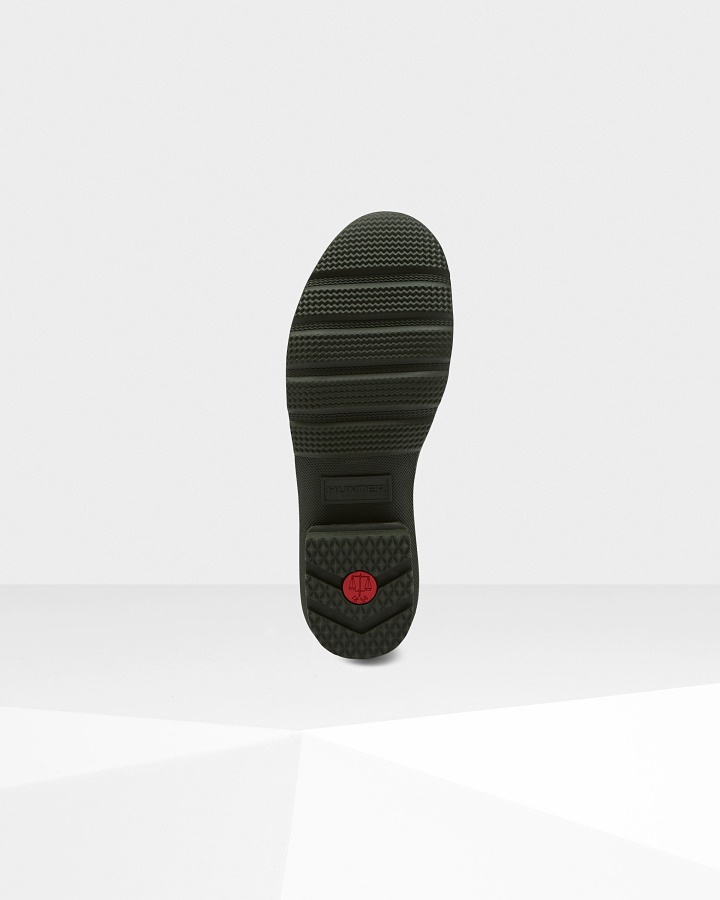 Hunter Męskie Krótkie Regulowane Kalosze Ciemnooliwkowe