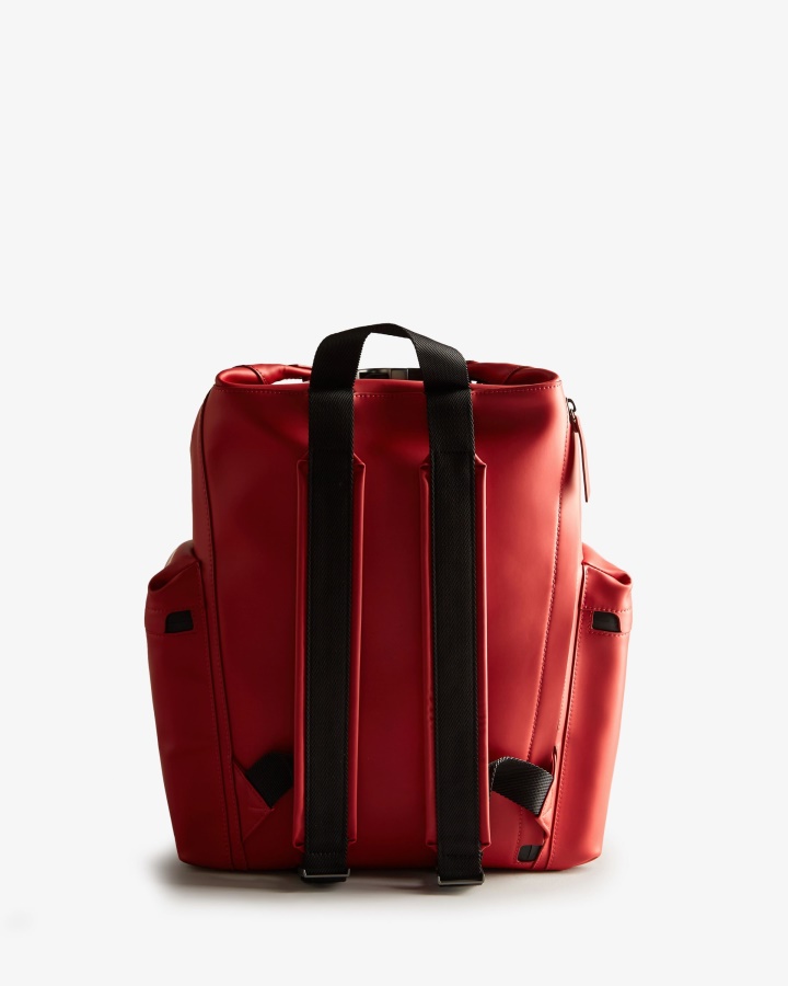 Plecak Hunter Top Clip - Gumowana Skóra Wojskowy Czerwony