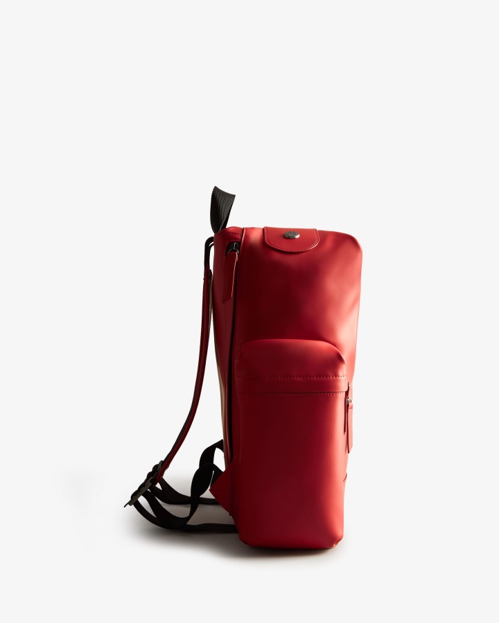 Plecak Hunter Top Clip - Gumowana Skóra Wojskowy Czerwony