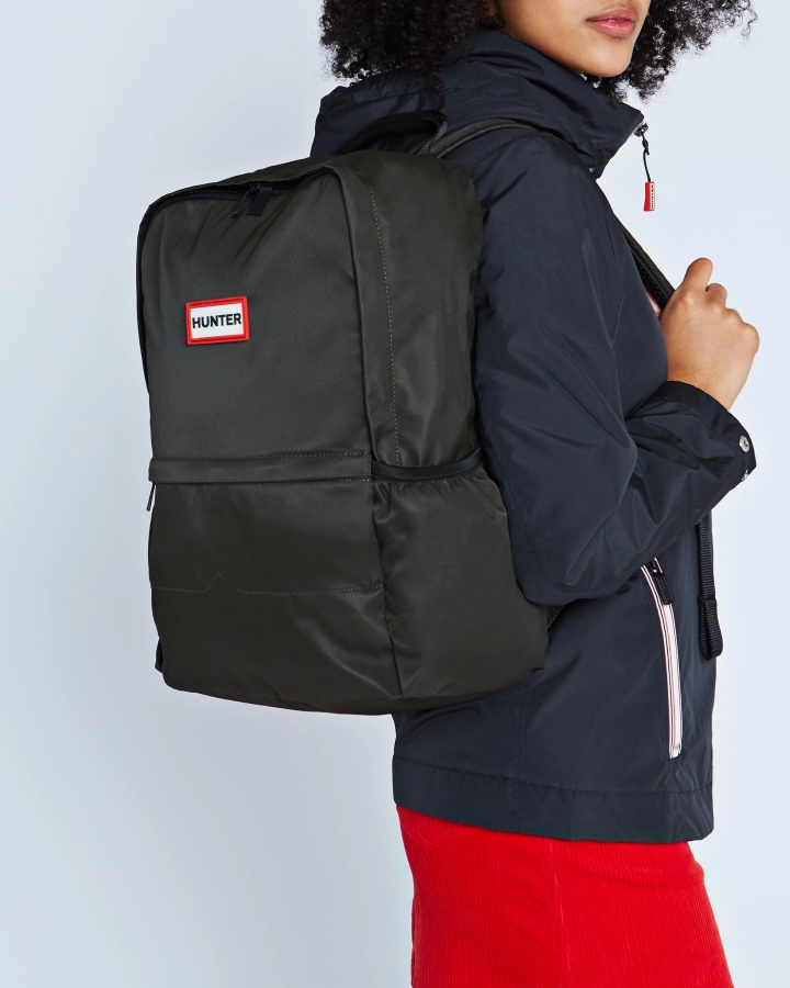 Hunter Nylonowy Duży Plecak Ciemna Oliwka