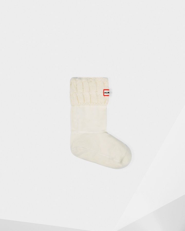Hunter Kabel Dzianinowy Mankiet Krótkie Skarpety Na Buty Hunter Biały