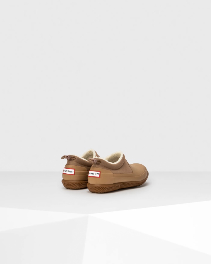 Hunter Damskie Ocieplane Wegańskie Buty Z Owczej Skóry Brązowe