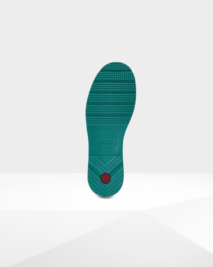 Hunter Damskie Krótkie Buty Przeciwdeszczowe Z Mgławicą Niebieski świerk