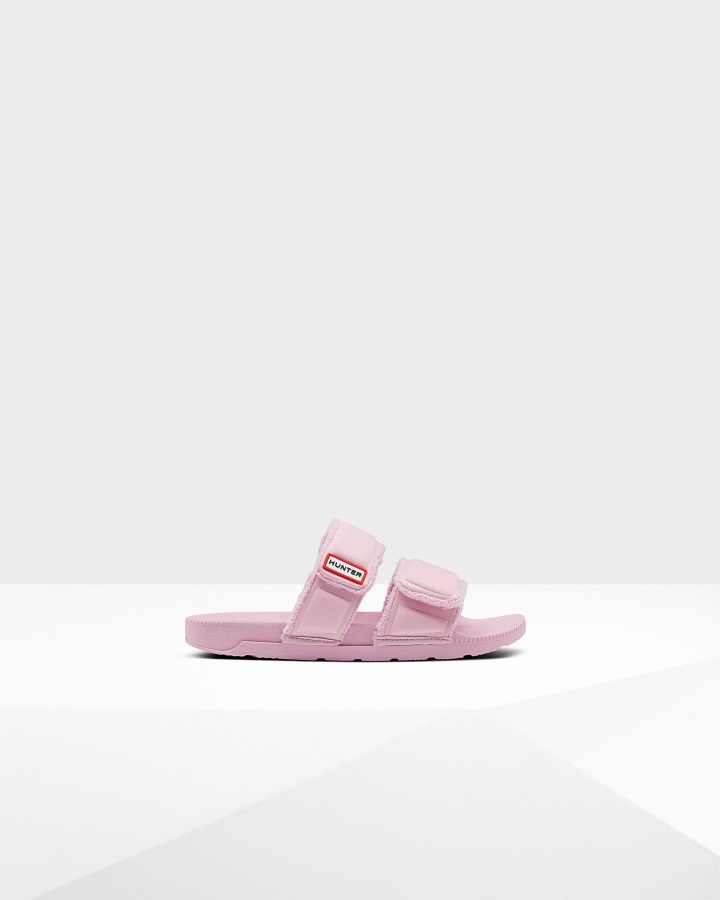 Klapki Damskie Z Podwójnym Paskiem Hunter Naparstnica Różowe