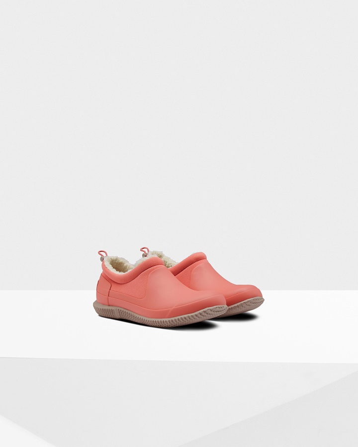 Hunter Damskie Ocieplane Wegańskie Buty Z Owczej Skóry Hibiskus Różowy