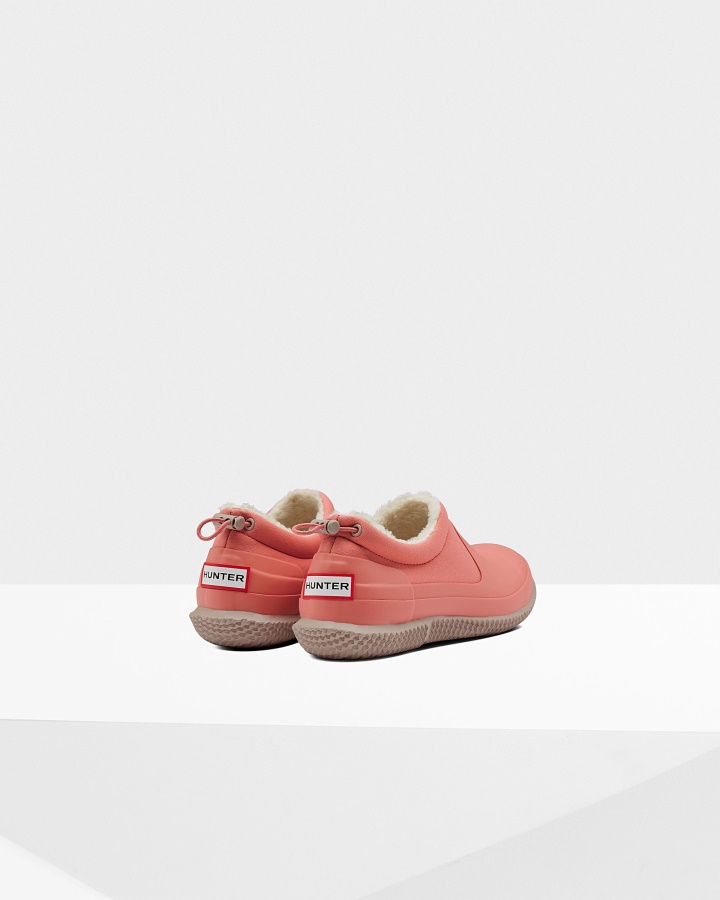 Hunter Damskie Ocieplane Wegańskie Buty Z Owczej Skóry Hibiskus Różowy