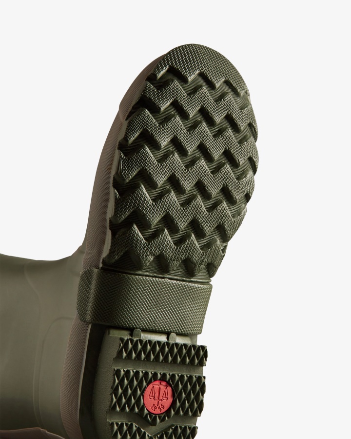 Hunter Męskie Kalosze Ogrodnicze Ciemne Oliwkowo-gliniane