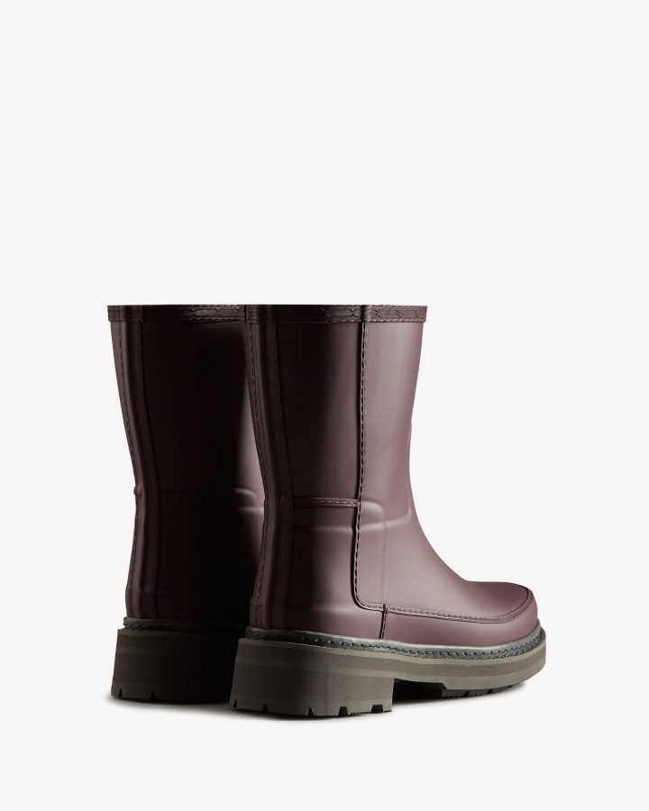 Hunter Damskie Wyrafinowane ściegi Krótkie Kalosze W Kolorze Kasztanowej Crust Brown