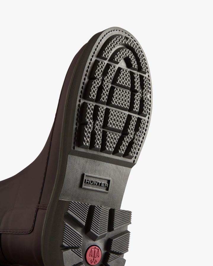 Hunter Damskie Wyrafinowane ściegi Krótkie Kalosze W Kolorze Kasztanowej Crust Brown