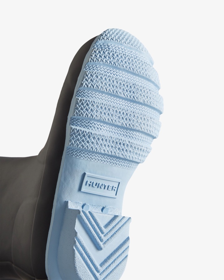 Hunter Duże Dzieci (5-11 Lat) Ocieplane Kalosze Granatowo-szronowe