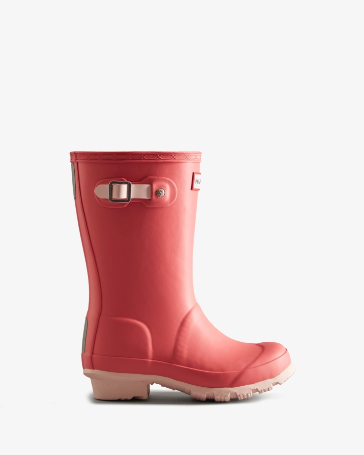 Hunter Duże Dzieci (5-11 Lat) Ocieplane Kalosze Polaris Różowo-solny Róż