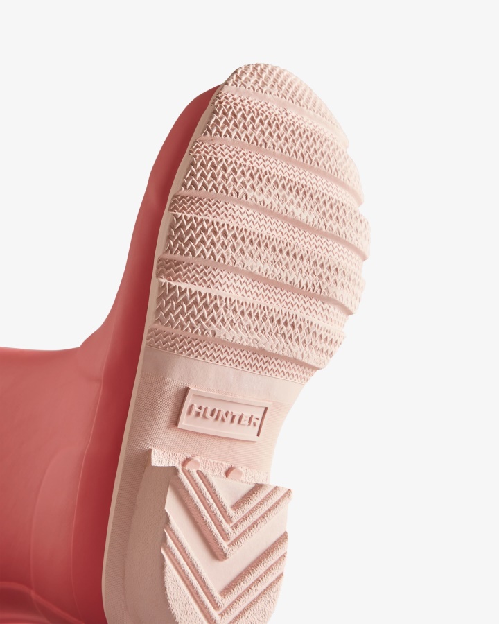 Hunter Duże Dzieci (5-11 Lat) Ocieplane Kalosze Polaris Różowo-solny Róż