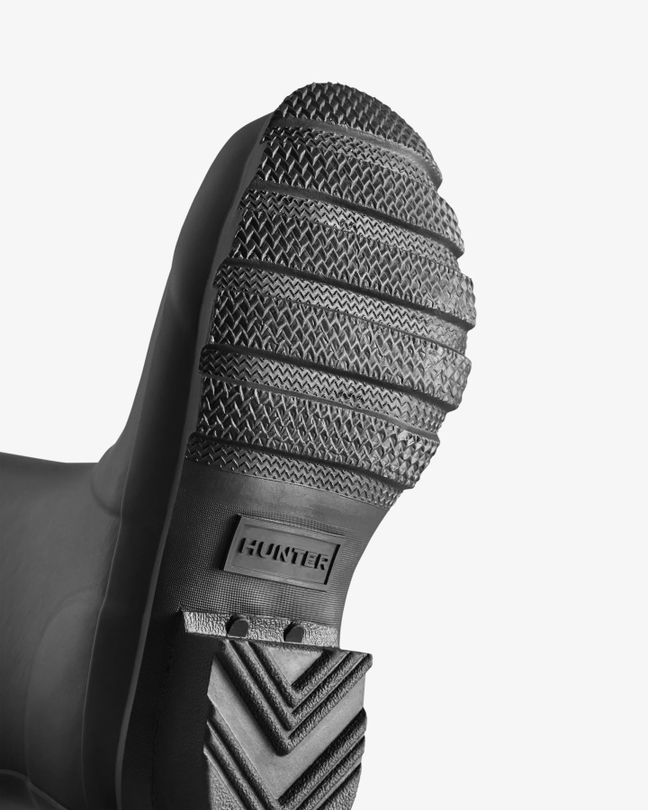 Hunter Duże Dzieci (5-11 Lat) Ocieplane Kalosze Czarno-logo Czerwone