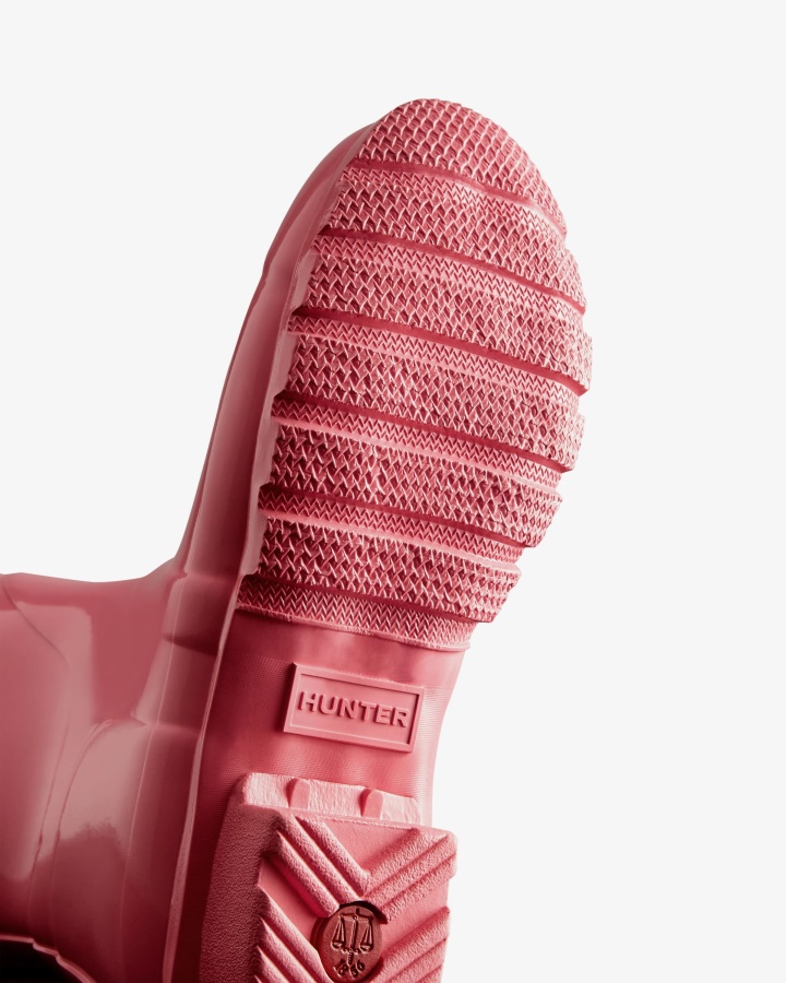 Hunter Damskie Oryginalne Krótkie Kalosze Z Połyskiem Pink Shiver