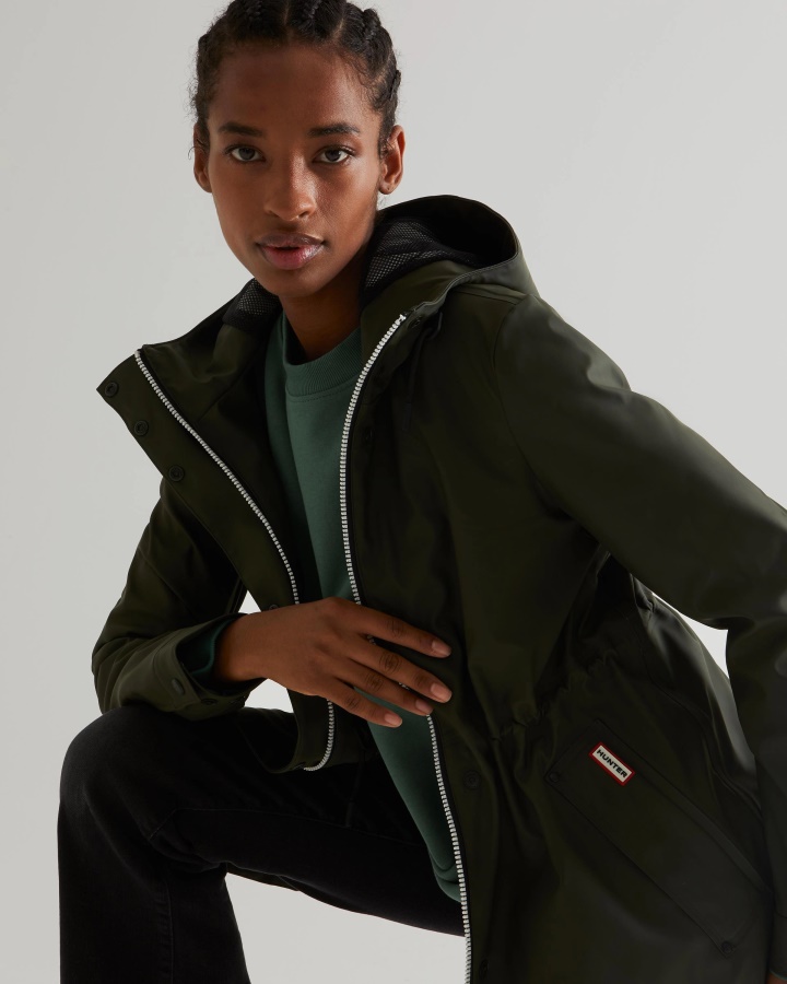 Lekka Wodoodporna Kurtka Damska Hunter Ciemna Oliwka