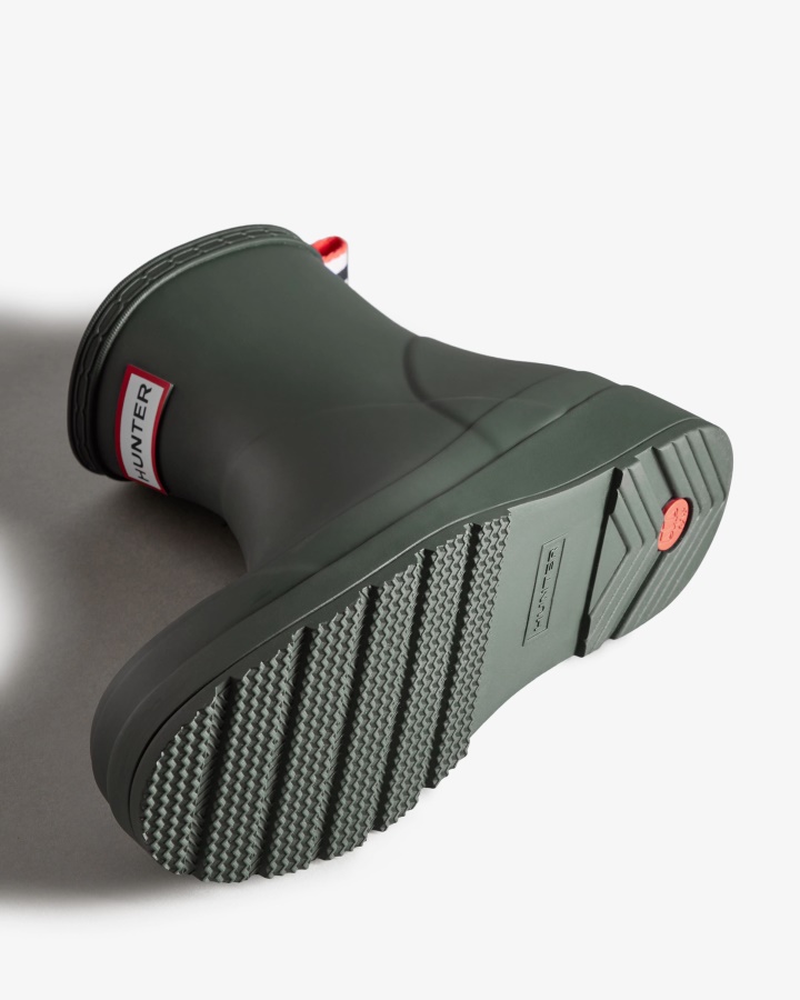 Hunter Damskie Krótkie Kalosze Przeciwdeszczowe Arctic Moss Green