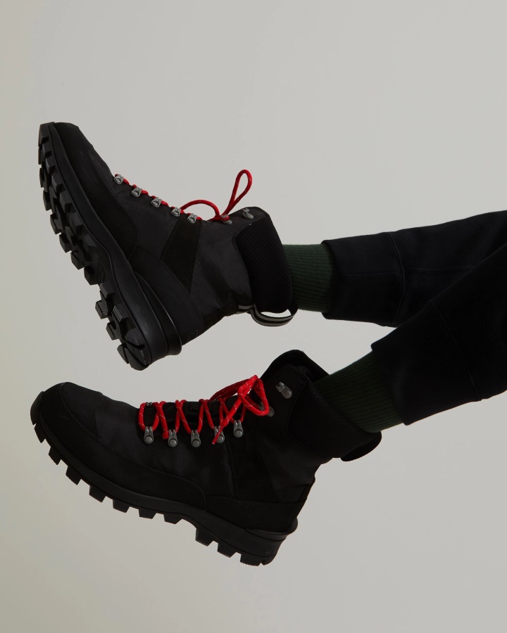 Męskie Ocieplane Buty Komandosowe Hunter Z Poliestru Z Recyklingu, Czarne