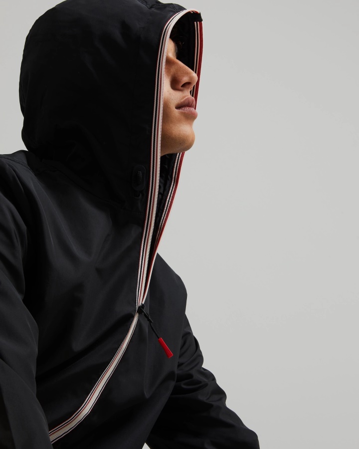 Męska Lekka, Pakowana Kurtka Hunter Z Recyklingu, Czarna