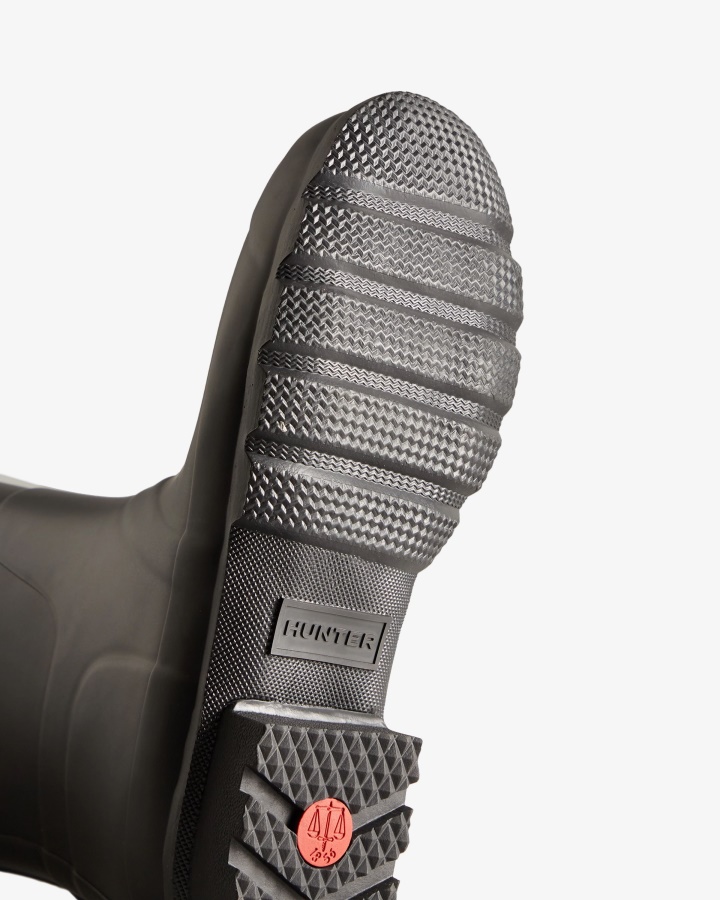 Hunter Męskie Krótkie Regulowane Kalosze Czarne