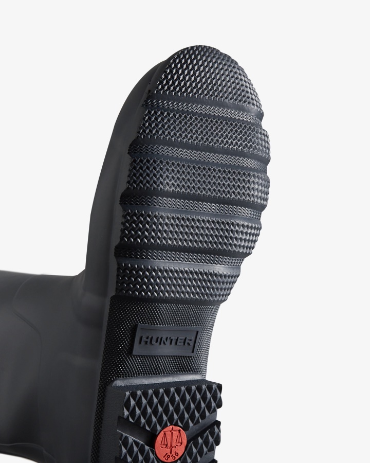 Hunter Męskie Wysokie, Regulowane Kalosze, Granatowe
