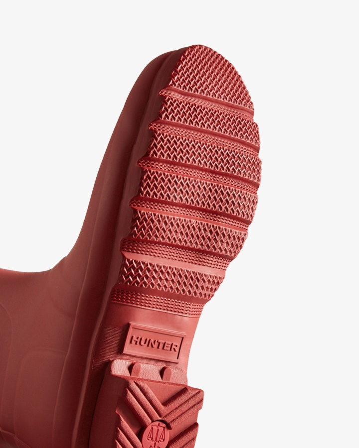 Hunter Damskie Oryginalne Krótkie Kalosze Wojskowe Czerwone