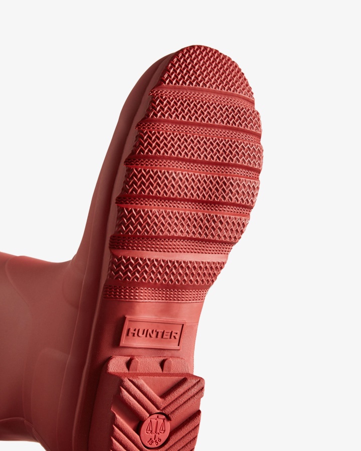 Oryginalne Wysokie Kalosze Damskie Hunter Wojskowe Czerwone