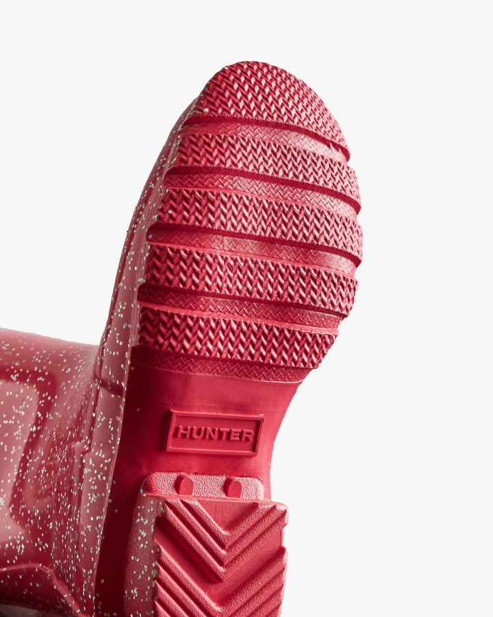 Hunter Duże Dzieci (5-11 Lat) Gigantyczne Brokatowe Kalosze Oszczędne Różowe