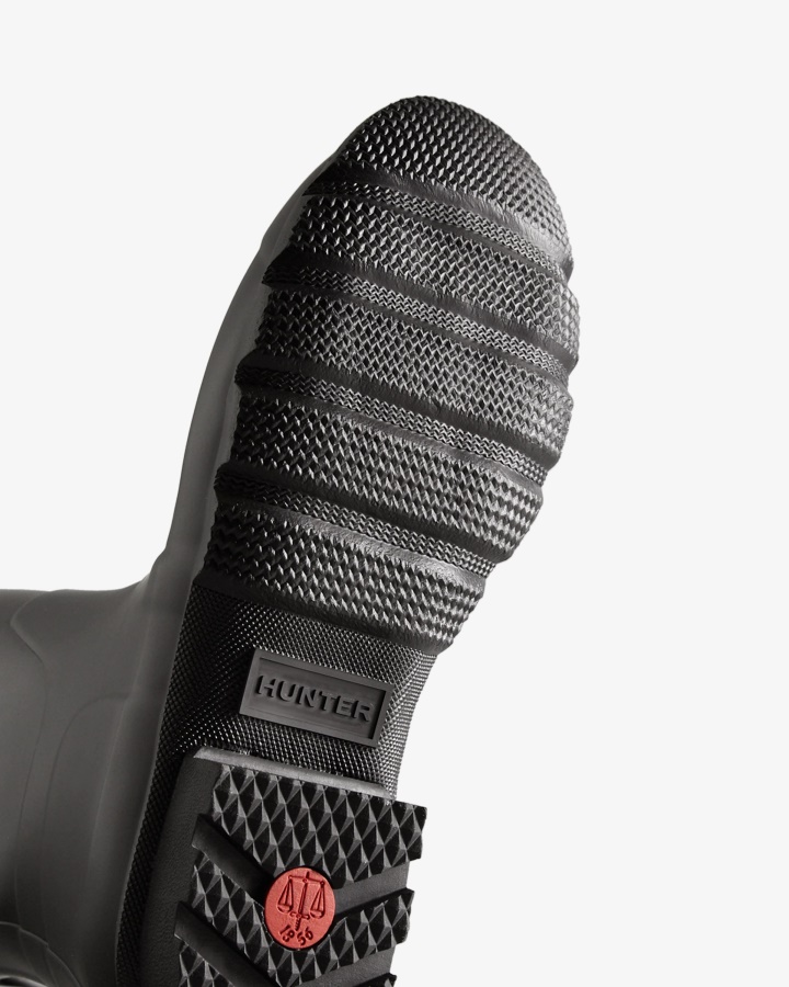 Hunter Męskie Wysokie Boczne Regulowane Kalosze Czarne