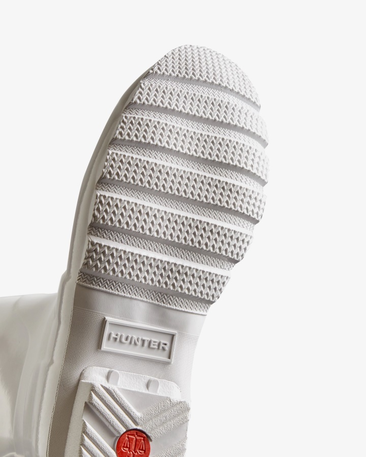 Oryginalne Damskie Wysokie Kalosze Przeciwdeszczowe Hunter W Kolorze Białym