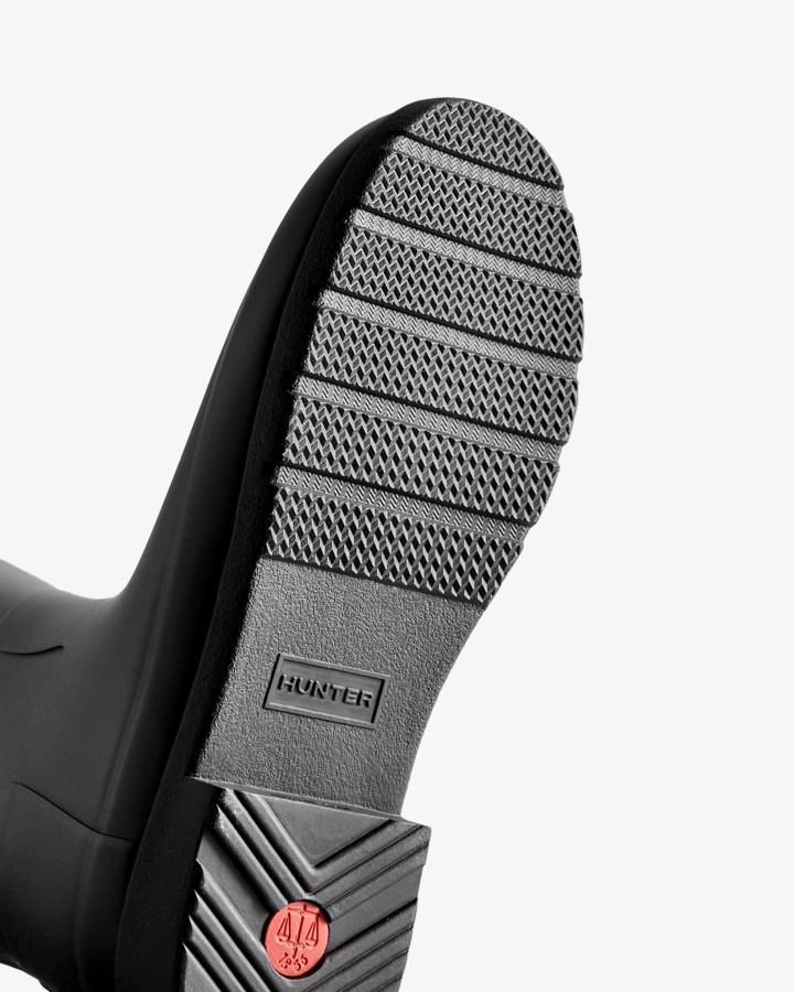 Wyrafinowane Damskie Wysokie Kalosze Przeciwdeszczowe Hunter W Kolorze Czarnym