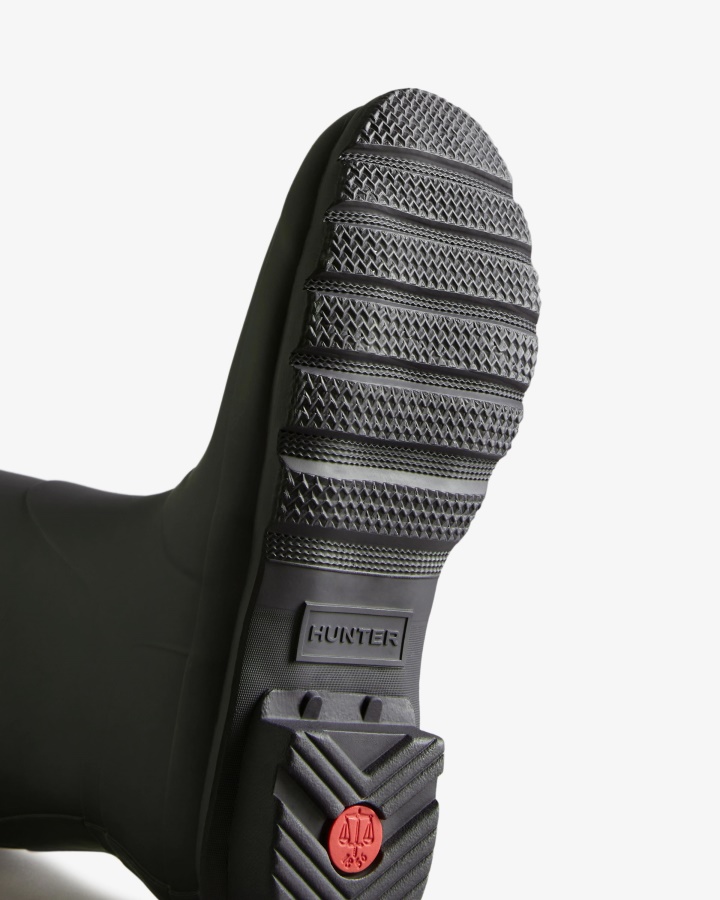 Hunter Damskie Dwukolorowe Kalosze Z Wysokim Tyłem, Czarne, Lodowo-czarne