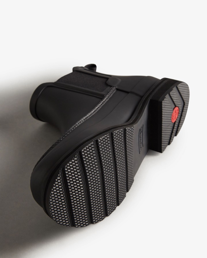 Hunter Wyrafinowane Męskie Buty Chelsea Moc Toe Czarno-czarne