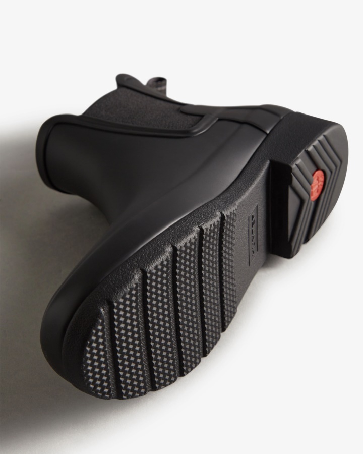 Wyrafinowane Damskie Botki Chelsea O Dopasowanym Kroju Hunter W Kolorze Czarnym