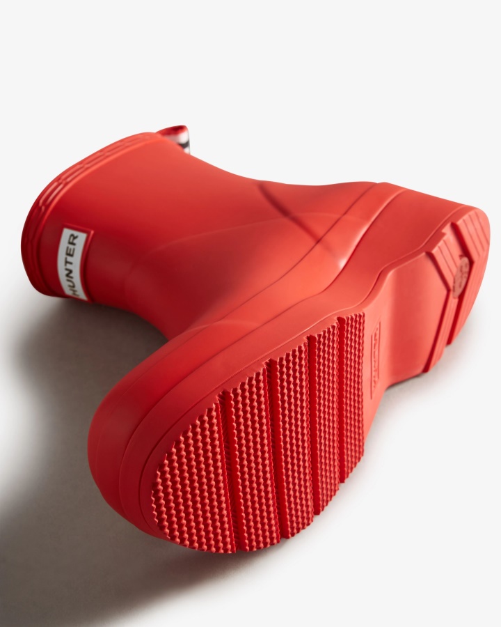 Hunter Męskie Buty Do Gry Krótkie Kalosze Logo Czerwone