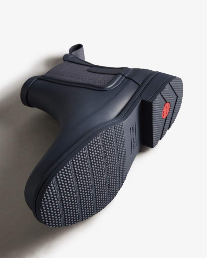 Wyrafinowane Męskie Buty Chelsea O Dopasowanym Kroju Hunter Granatowe