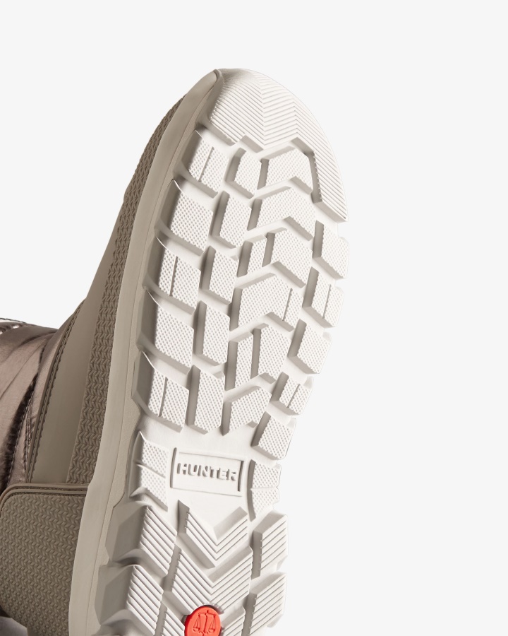 Damskie Ocieplane, Metalowe, Krótkie śniegowce Hunter Dark Silver-graid Grey