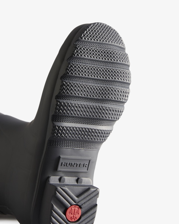 Hunter Damskie Dwukolorowe Kalosze Z Krótkim Tyłem, Czarne, Lodowo-czarne