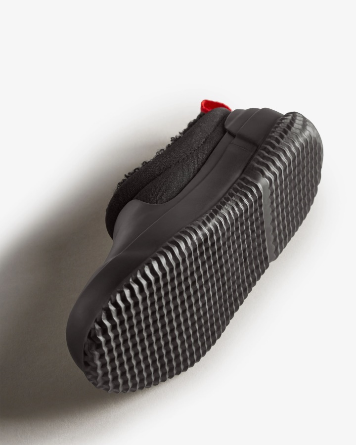 Hunter Duże Dzieci (5-10 Lat) Ocieplane Wegańskie Buty Z Owczej Skóry Czarne