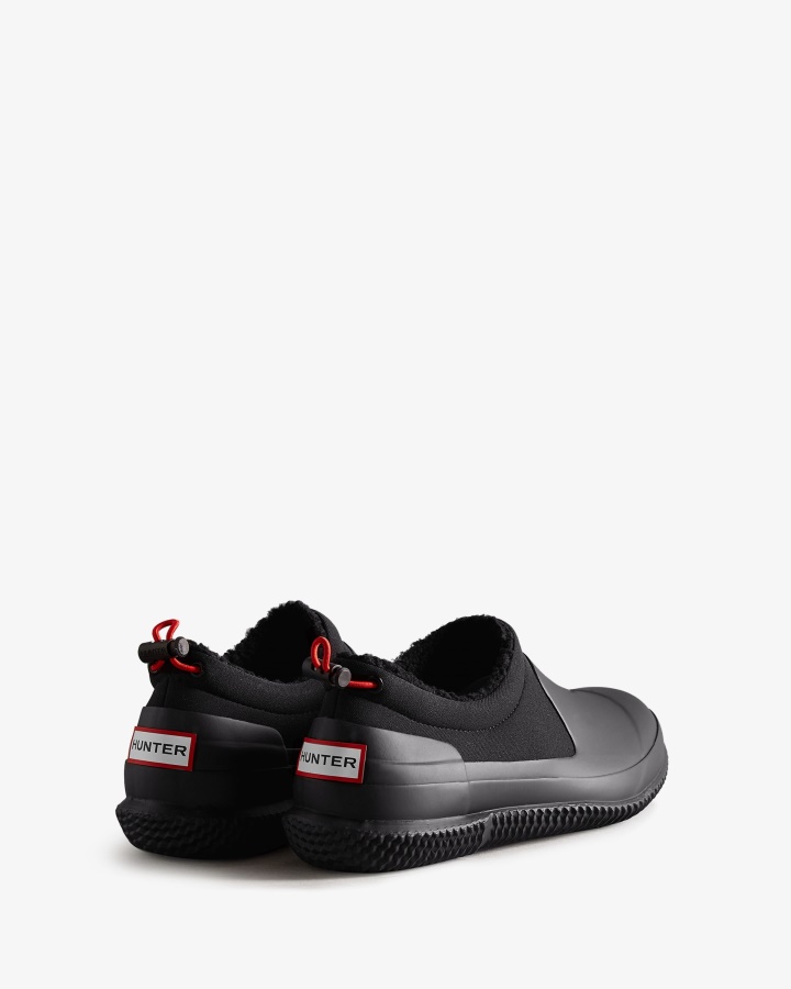 Hunter Damskie Ocieplane Wegańskie Buty Z Owczej Skóry Czarne