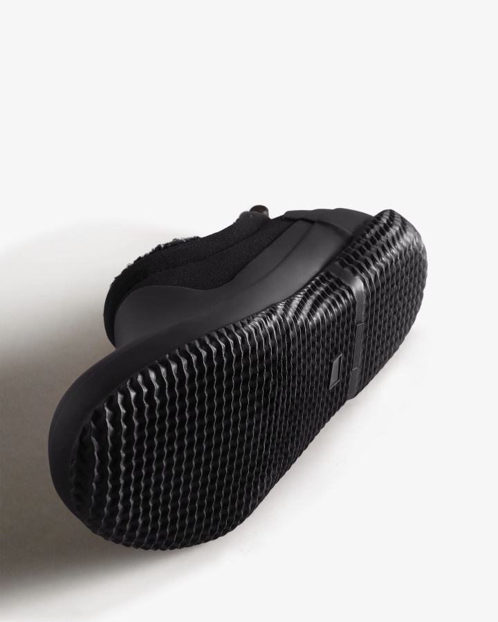 Hunter Damskie Ocieplane Wegańskie Buty Z Owczej Skóry Czarne