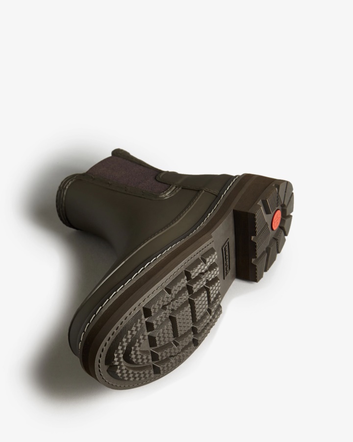 Hunter Damskie Botki Chelsea Z Wyrafinowanym ściegiem Bitter Chocolate