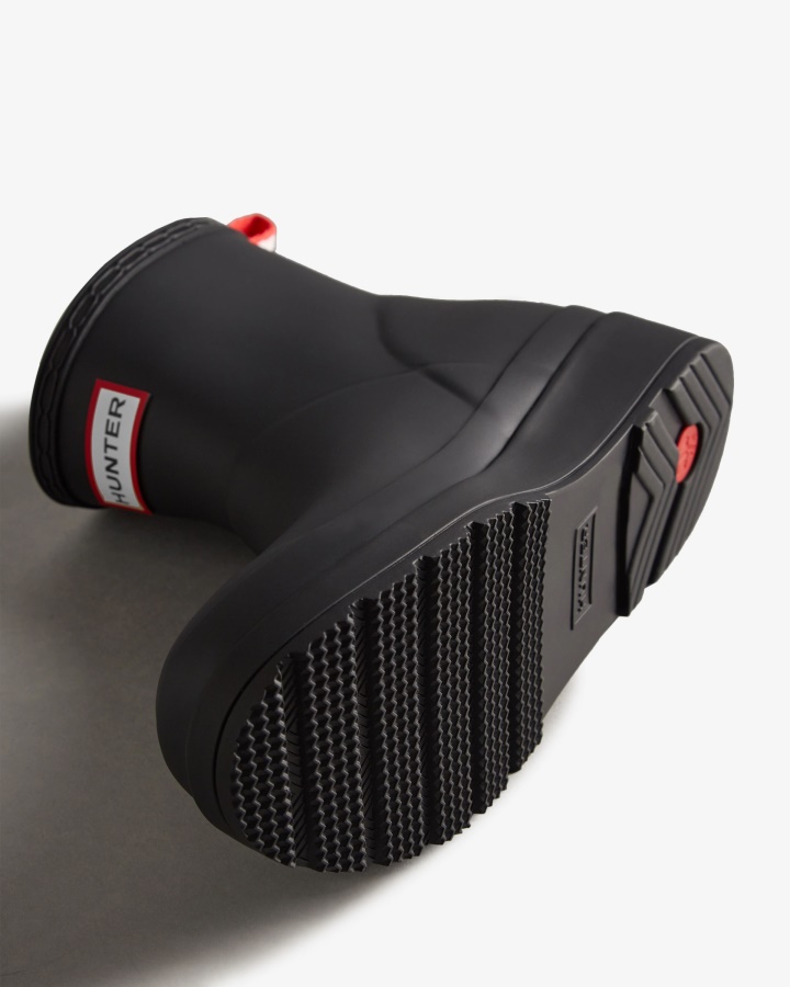 Hunter Damskie Krótkie Kalosze Przeciwdeszczowe Czarne