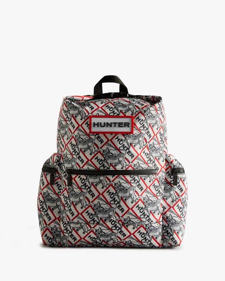 Hunter Nylonowy Top Klip Księżycowy Nowy Rok Tygrys Print Plecak Czarno-biały