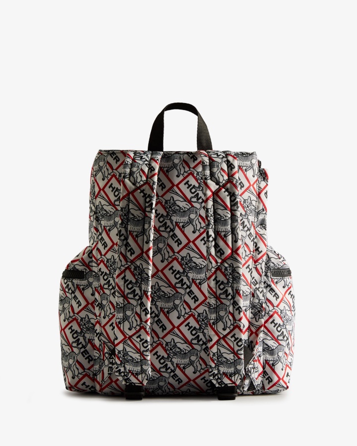 Hunter Nylonowy Top Klip Księżycowy Nowy Rok Tygrys Print Plecak Czarno-biały