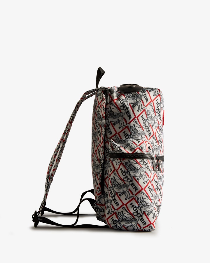 Hunter Nylonowy Top Klip Księżycowy Nowy Rok Tygrys Print Plecak Czarno-biały