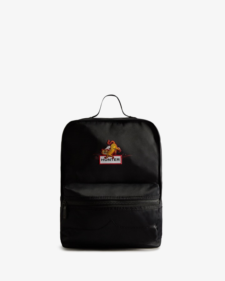 Hunter Dzieci Nylon Księżycowy Nowy Rok Tygrys Logo Plecak Czarny