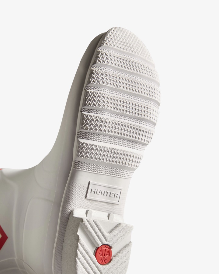 Hunter Damskie Księżycowy Nowy Rok Duże Logo Tygrysa Wysokie Kalosze Spurrey White