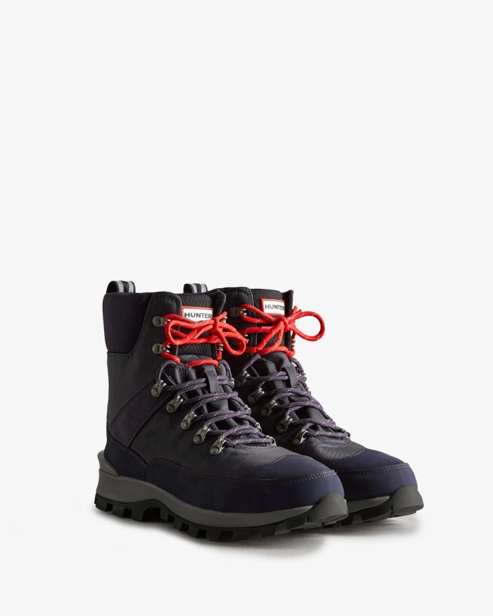 Męskie Ocieplane Buty Komandosowe Hunter Z Poliestru Z Recyklingu, Granatowo-niebieskie Mineralne