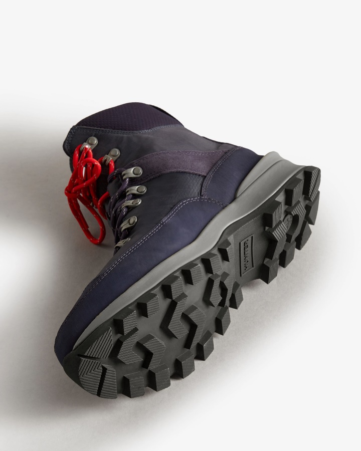 Męskie Ocieplane Buty Komandosowe Hunter Z Poliestru Z Recyklingu, Granatowo-niebieskie Mineralne