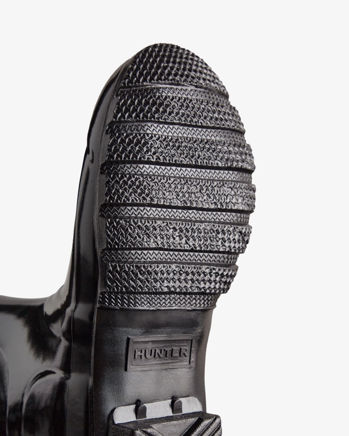 Oryginalne Damskie Wysokie Kalosze Przeciwdeszczowe Hunter W Kolorze Czarnym